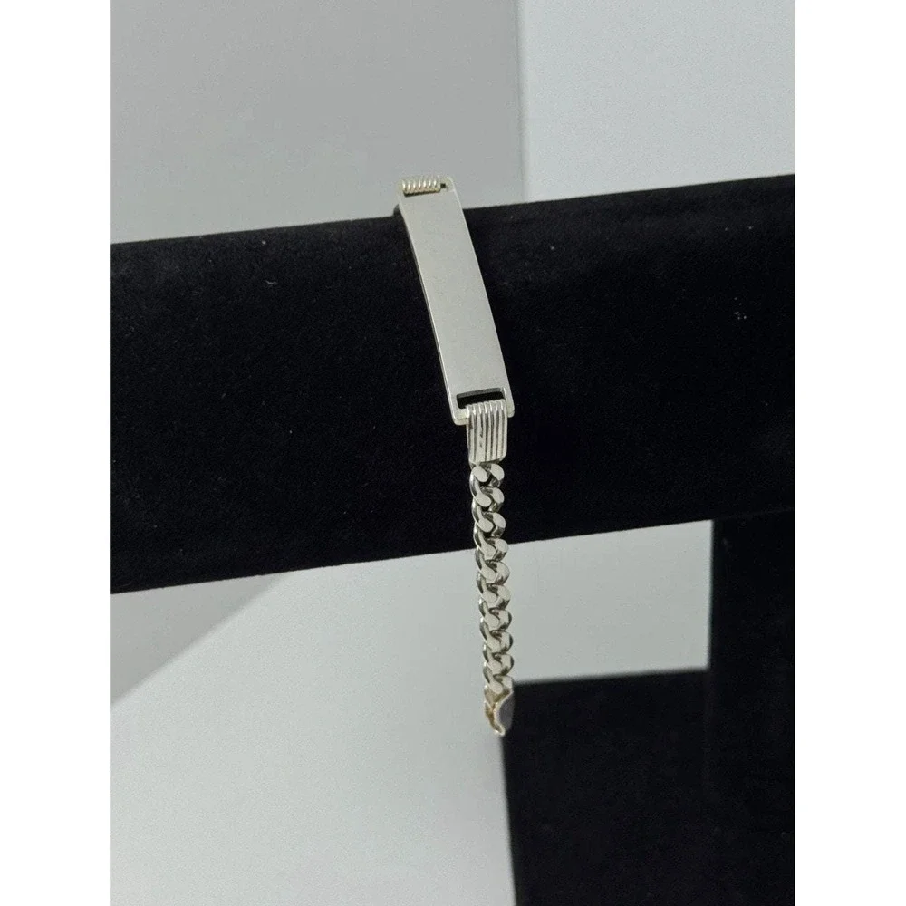 Esclava de plata 925 con plaquita 7 inch